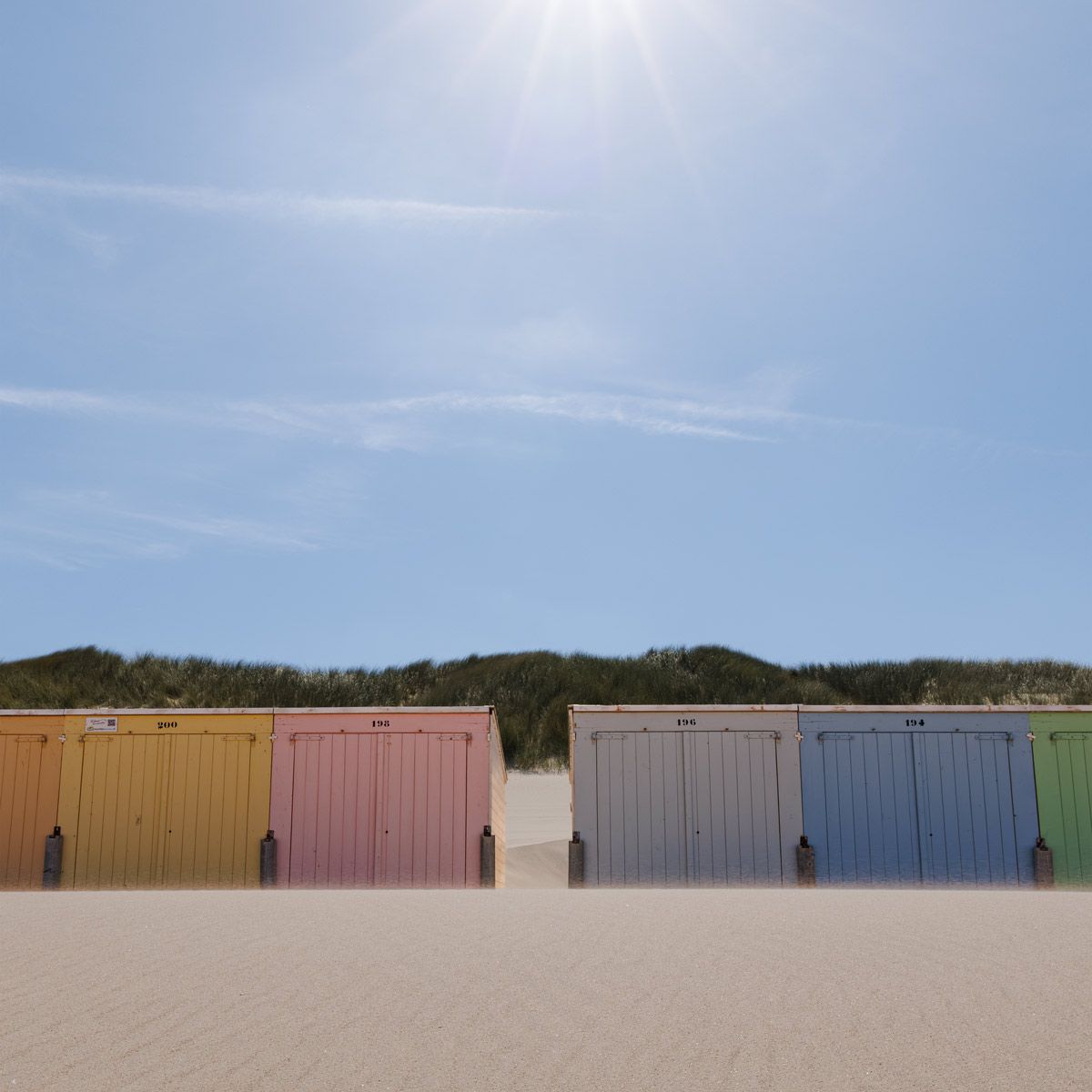 Wandpaneel Strandhuisjes, mat